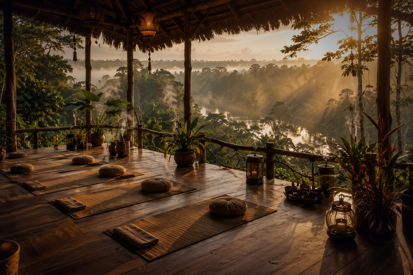 Where it took place — an open jungle retreat above the morning mist.